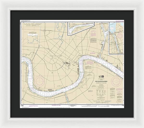 Nautical Chart-11368 New Orleans Harbor Chalmette Slip-southport - Framed Print