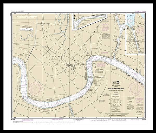 Nautical Chart-11368 New Orleans Harbor Chalmette Slip-southport - Framed Print