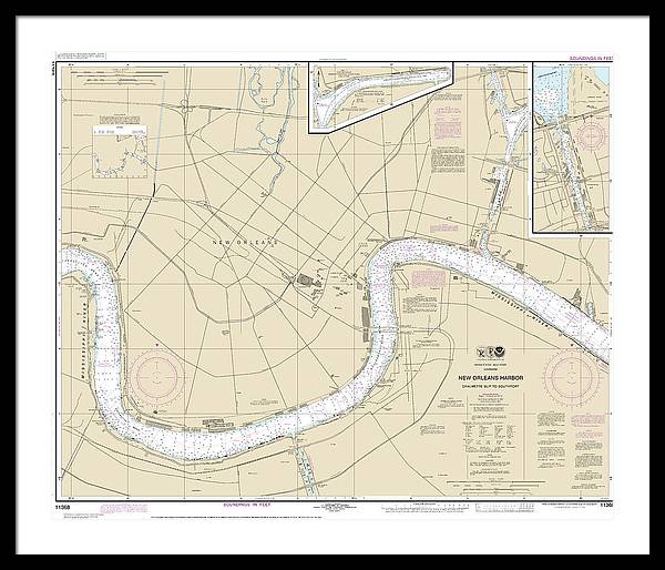 Nautical Chart-11368 New Orleans Harbor Chalmette Slip-southport - Framed Print