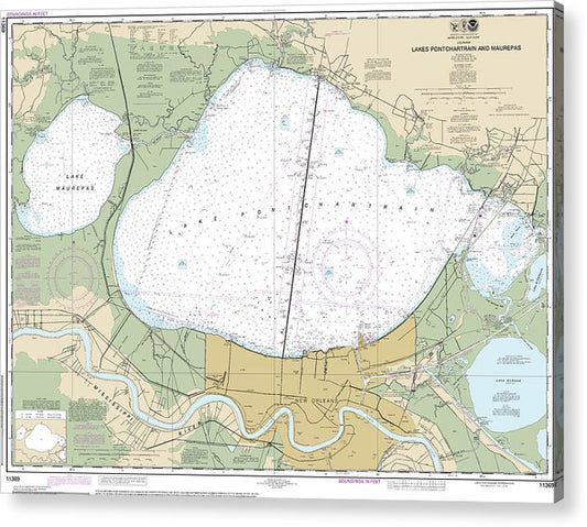 Nautical Chart-11369 Lakes Pontchartrain-Maurepas  Acrylic Print
