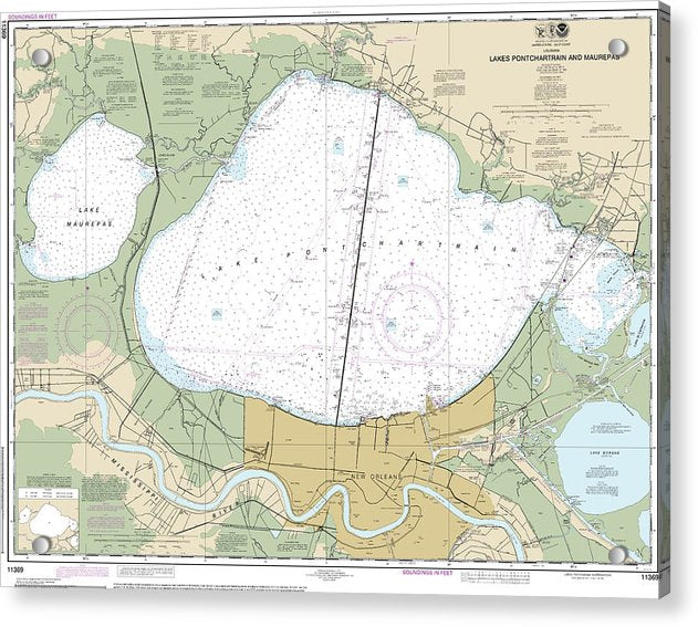 Nautical Chart-11369 Lakes Pontchartrain-maurepas - Acrylic Print