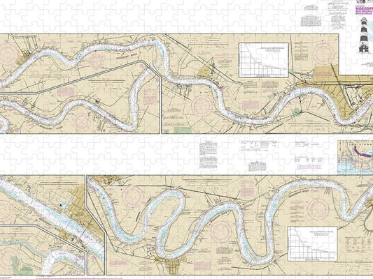 Nautical Chart 11370 Mississippi River New Orleans Baton Rouge Puzzle