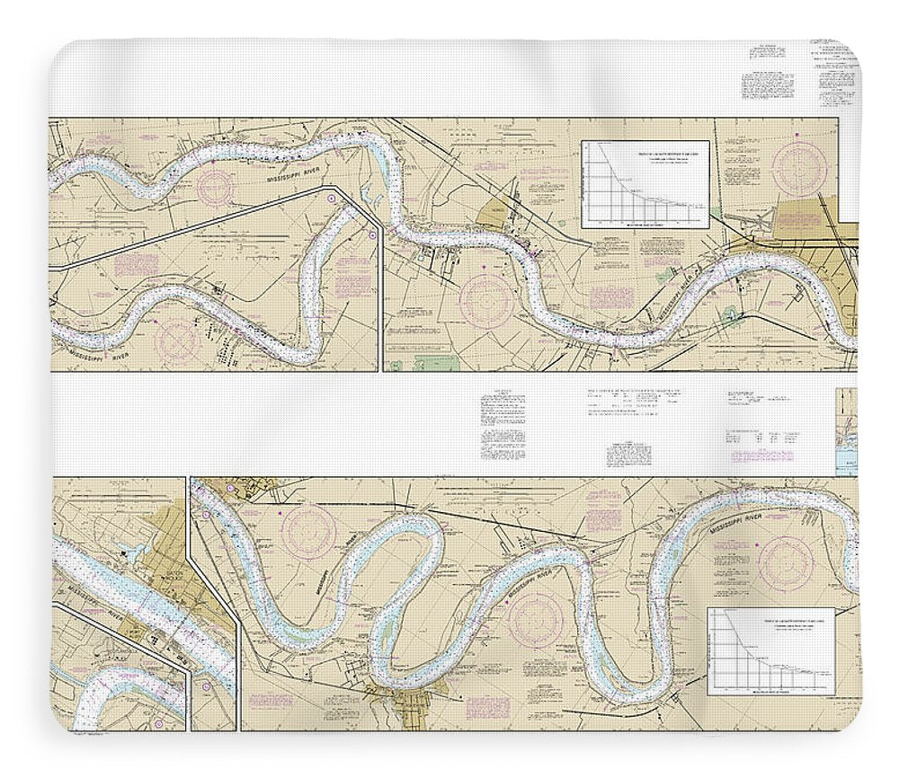 Nautical Chart-11370 Mississippi River-new Orleans-baton Rouge - Blanket