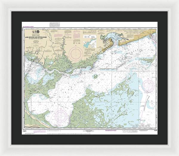 Nautical Chart-11371 Lake Borgne-approaches Cat Island-point Aux Herbes - Framed Print