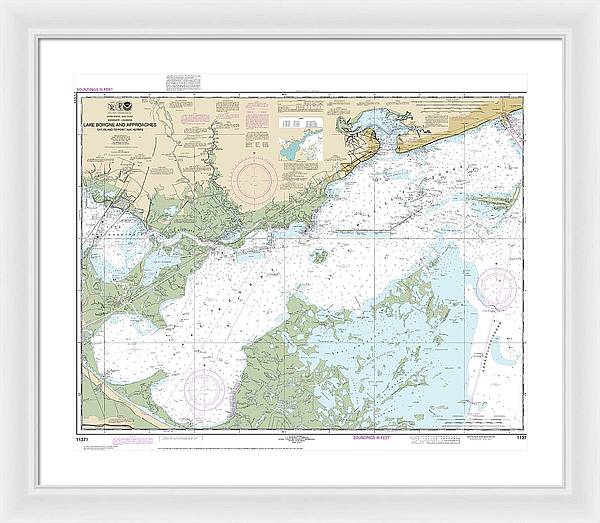 Nautical Chart-11371 Lake Borgne-approaches Cat Island-point Aux Herbes - Framed Print