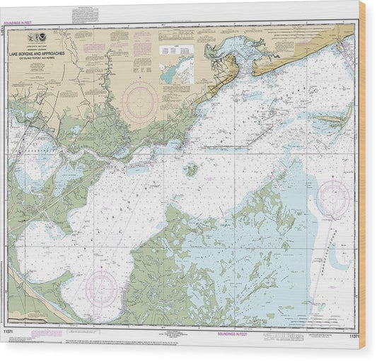 Nautical Chart-11371 Lake Borgne-Approaches Cat Island-Point Aux Herbes Wood Print