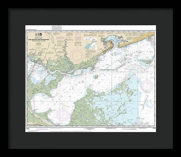 Nautical Chart-11371 Lake Borgne-approaches Cat Island-point Aux Herbes - Framed Print