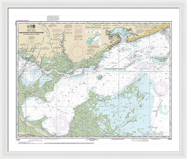 Nautical Chart-11371 Lake Borgne-approaches Cat Island-point Aux Herbes - Framed Print