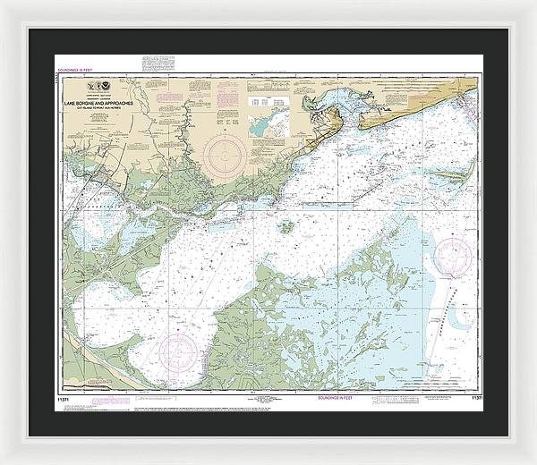 Nautical Chart-11371 Lake Borgne-approaches Cat Island-point Aux Herbes - Framed Print