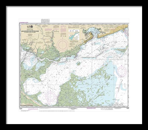 Nautical Chart-11371 Lake Borgne-approaches Cat Island-point Aux Herbes - Framed Print