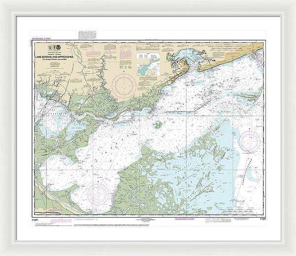 Nautical Chart-11371 Lake Borgne-approaches Cat Island-point Aux Herbes - Framed Print