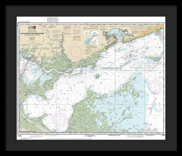 Nautical Chart-11371 Lake Borgne-approaches Cat Island-point Aux Herbes - Framed Print