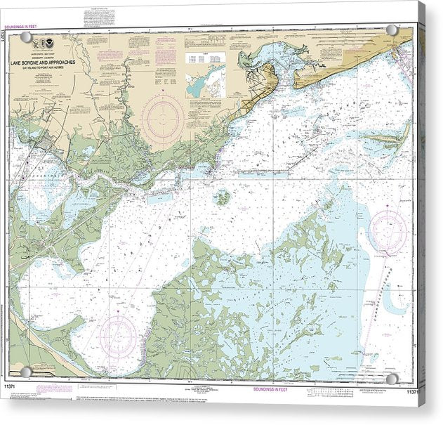 Nautical Chart-11371 Lake Borgne-approaches Cat Island-point Aux Herbes - Acrylic Print