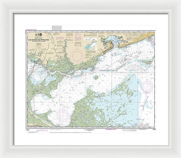 Nautical Chart-11371 Lake Borgne-approaches Cat Island-point Aux Herbes - Framed Print