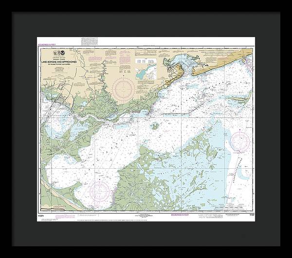 Nautical Chart-11371 Lake Borgne-approaches Cat Island-point Aux Herbes - Framed Print