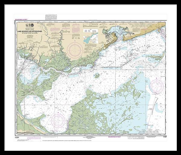 Nautical Chart-11371 Lake Borgne-approaches Cat Island-point Aux Herbes - Framed Print