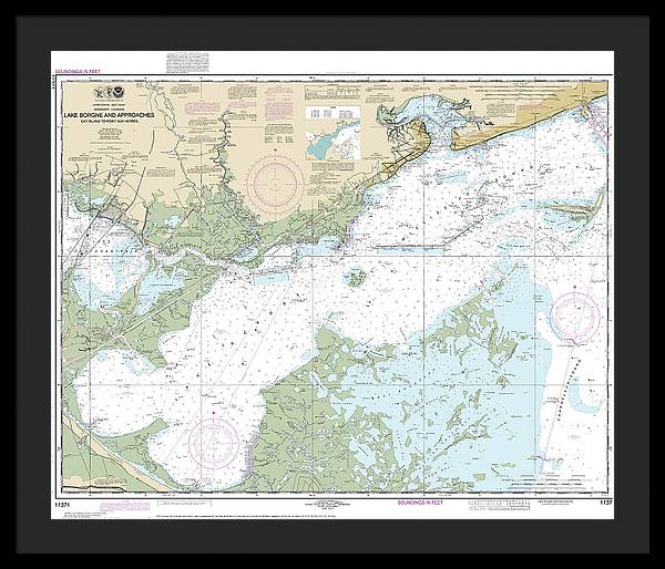 Nautical Chart-11371 Lake Borgne-approaches Cat Island-point Aux Herbes - Framed Print