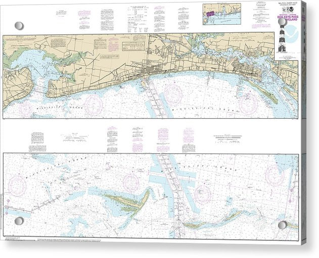 Nautical Chart-11372 Intracoastal Waterway Dog Keys Pass-waveland - Acrylic Print