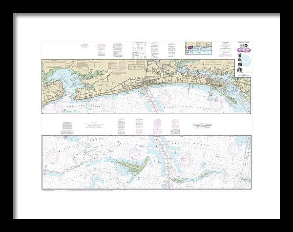Nautical Chart-11372 Intracoastal Waterway Dog Keys Pass-waveland - Framed Print