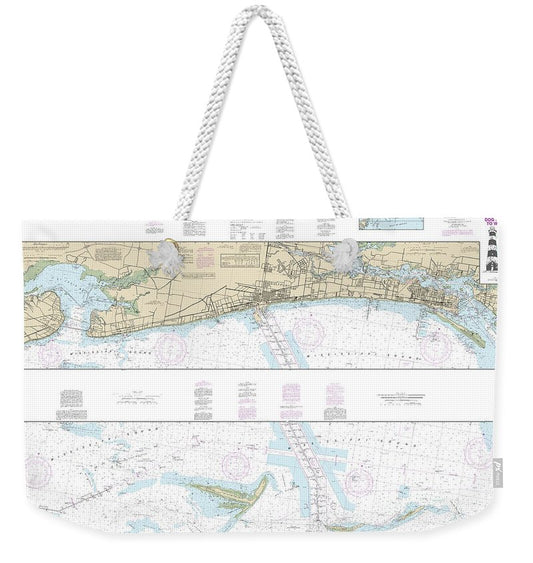 Nautical Chart-11372 Intracoastal Waterway Dog Keys Pass-waveland - Weekender Tote Bag