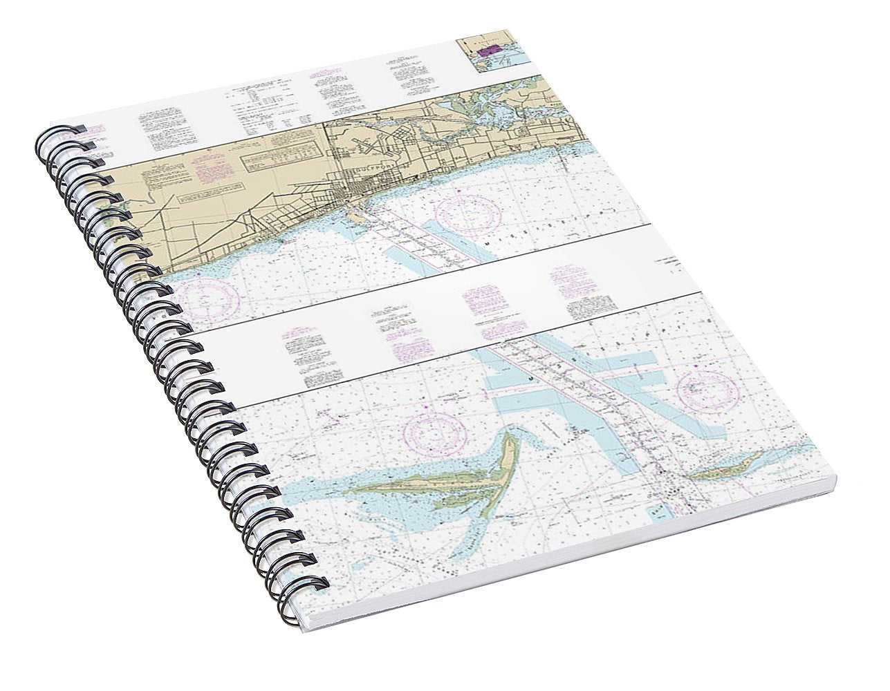 Nautical Chart-11372 Intracoastal Waterway Dog Keys Pass-waveland - Spiral Notebook