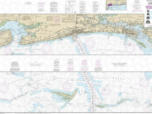 Nautical Chart 11372 Intracoastal Waterway Dog Keys Pass Waveland Puzzle