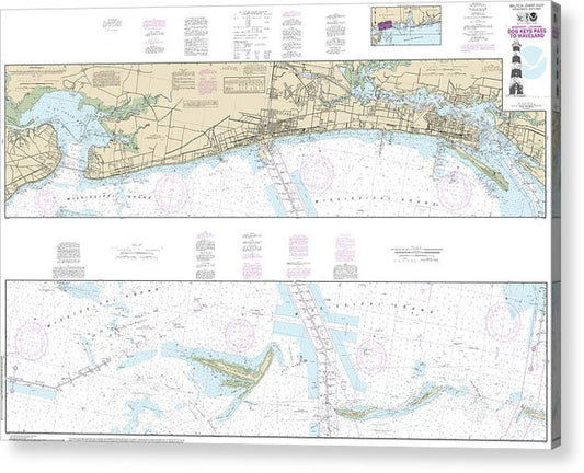 Nautical Chart-11372 Intracoastal Waterway Dog Keys Pass-Waveland  Acrylic Print