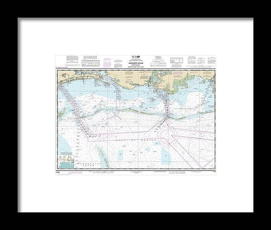 A beuatiful Framed Print of the Nautical Chart-11373 Mississippi Sound-Approaches Dauphin Island-Cat Island by SeaKoast