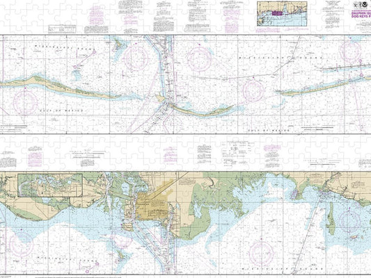 Nautical Chart 11374 Intracoastal Waterway Dauphin Island Dog Keys Pass Puzzle