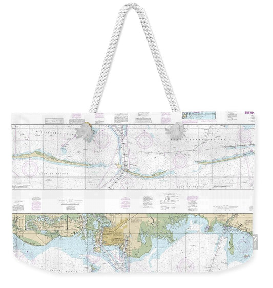 Nautical Chart-11374 Intracoastal Waterway Dauphin Island-dog Keys Pass - Weekender Tote Bag