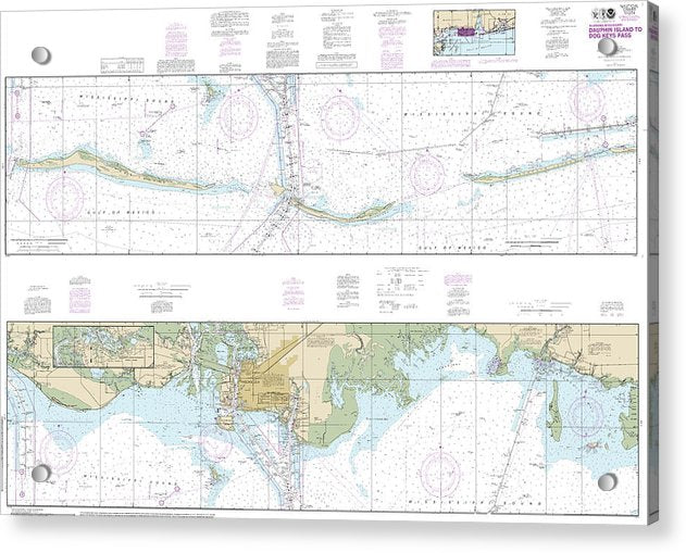 Nautical Chart-11374 Intracoastal Waterway Dauphin Island-dog Keys Pass - Acrylic Print