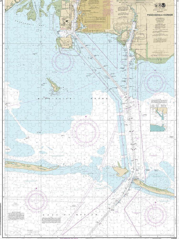 Nautical Chart 11375 Pascagoula Harbor Puzzle