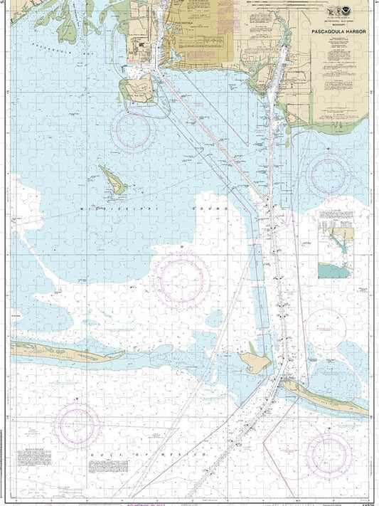Nautical Chart 11375 Pascagoula Harbor Puzzle