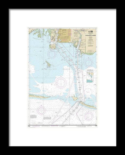 A beuatiful Framed Print of the Nautical Chart-11375 Pascagoula Harbor by SeaKoast