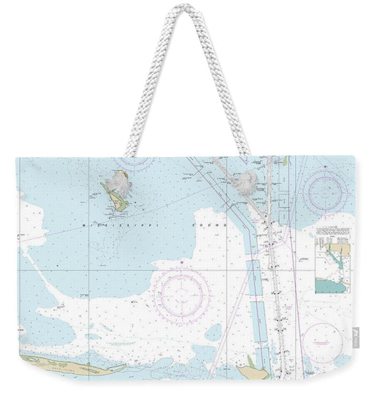 Nautical Chart-11375 Pascagoula Harbor - Weekender Tote Bag
