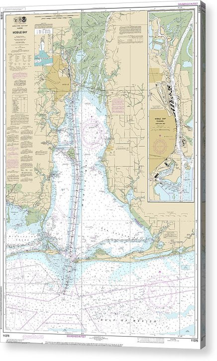 Nautical Chart-11376 Mobile Bay Mobile Ship Channel-Northern End  Acrylic Print