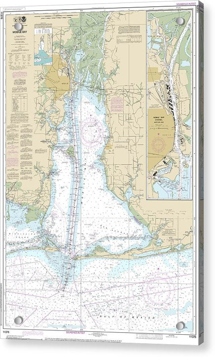 Nautical Chart-11376 Mobile Bay Mobile Ship Channel-northern End - Acrylic Print