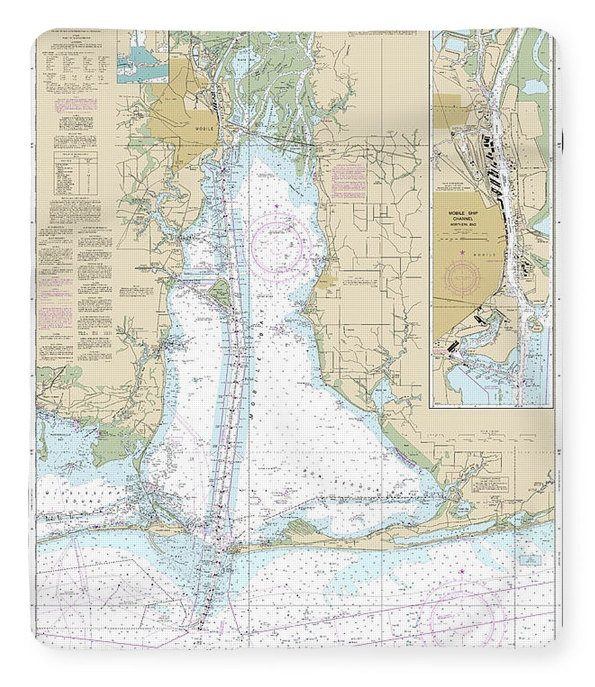Nautical Chart-11376 Mobile Bay Mobile Ship Channel-northern End - Blanket