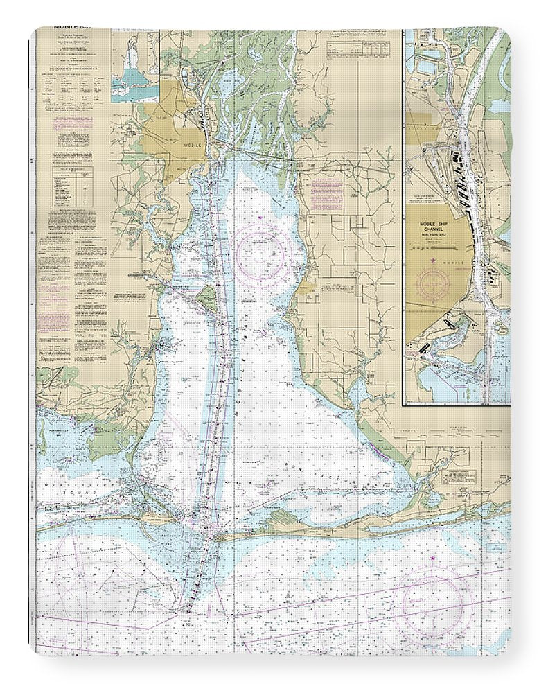 Nautical Chart-11376 Mobile Bay Mobile Ship Channel-northern End - Blanket