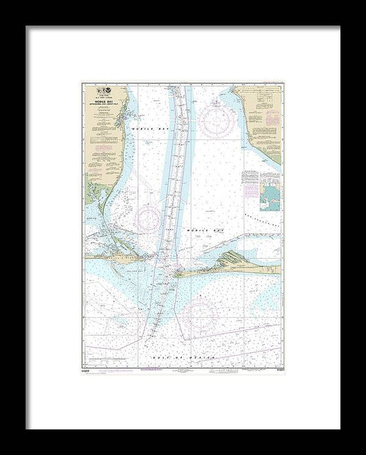 A beuatiful Framed Print of the Nautical Chart-11377 Mobile Bay Approaches-Lower Half by SeaKoast