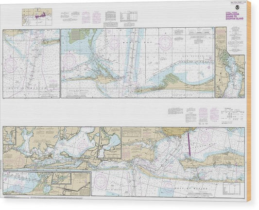Nautical Chart-11378 Intracoastal Waterway Santa Rosa Sound-Dauphin Island Wood Print