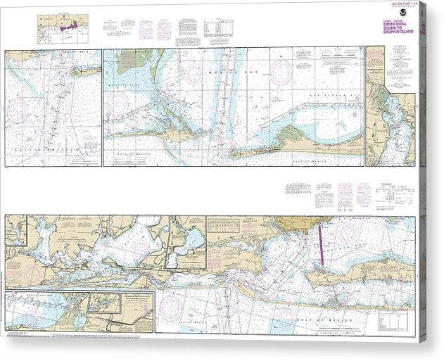 Nautical Chart-11378 Intracoastal Waterway Santa Rosa Sound-Dauphin Island  Acrylic Print