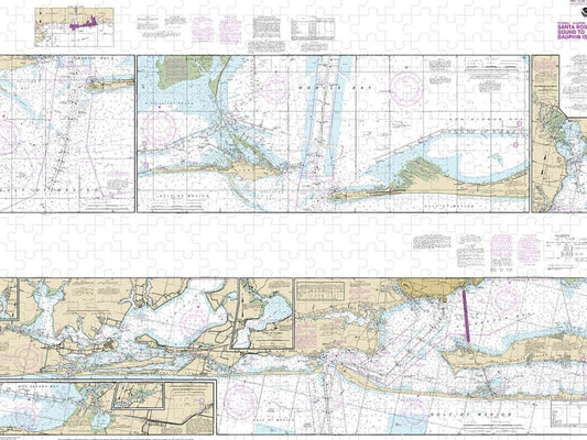 Nautical Chart 11378 Intracoastal Waterway Santa Rosa Sound Dauphin Island Puzzle