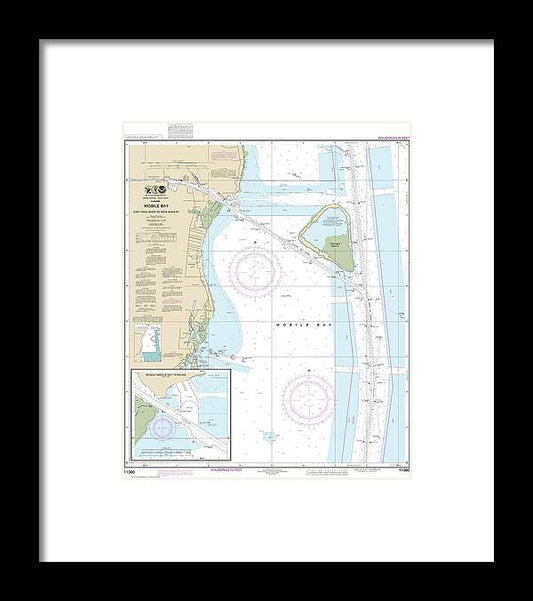 A beuatiful Framed Print of the Nautical Chart-11380 Mobile Bay East Fowl River-Deer River Pt, Mobile Middle Bay Terminal by SeaKoast