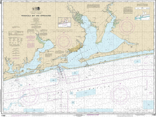 Nautical Chart 11382 Pensacola Bay Approaches Puzzle