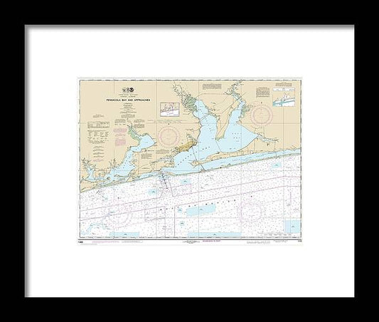 A beuatiful Framed Print of the Nautical Chart-11382 Pensacola Bay-Approaches by SeaKoast