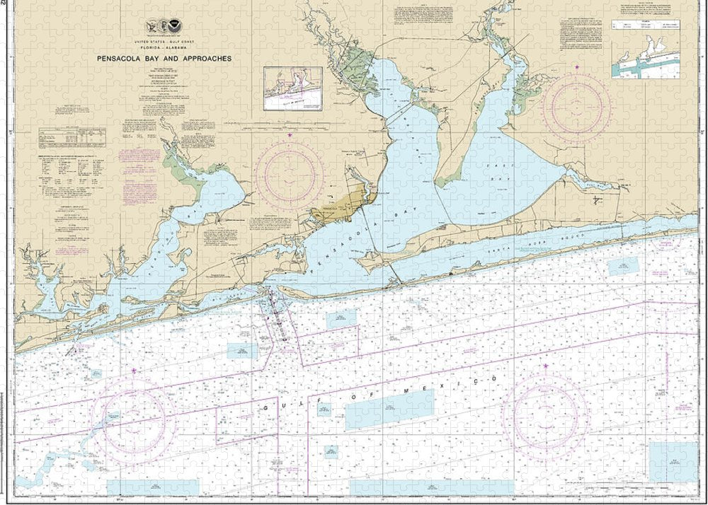 Nautical Chart-11382 Pensacola Bay-approaches - Puzzle