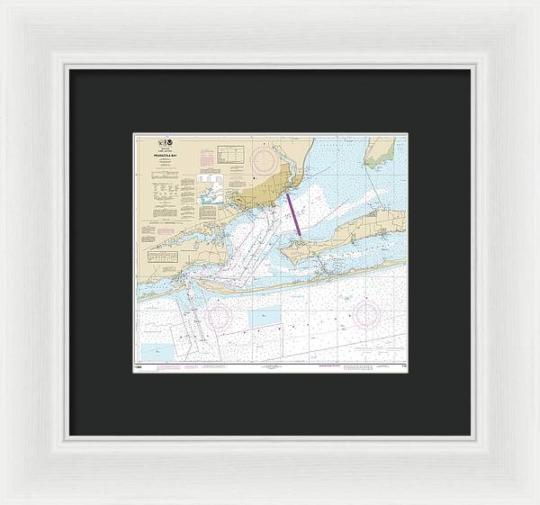 Nautical Chart-11383 Pensacola Bay - Framed Print