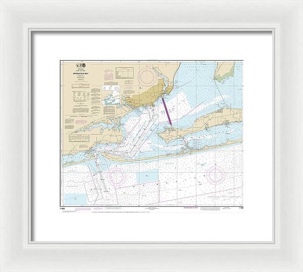 Nautical Chart-11383 Pensacola Bay - Framed Print