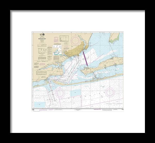 A beuatiful Framed Print of the Nautical Chart-11383 Pensacola Bay by SeaKoast